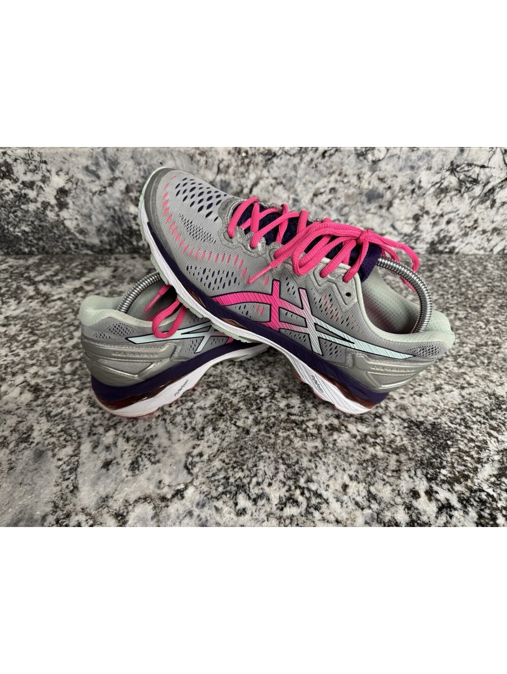 ASICS Gel Kayano 23 Women’s 9 Running Shoes Silver Pink T696N Athletic Walking